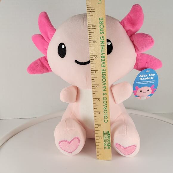 Alex the Axolotl Plush 10" Send A Friend Pink Stuffed Animal Toy Hearts Stuffie - Picture 9 of 16